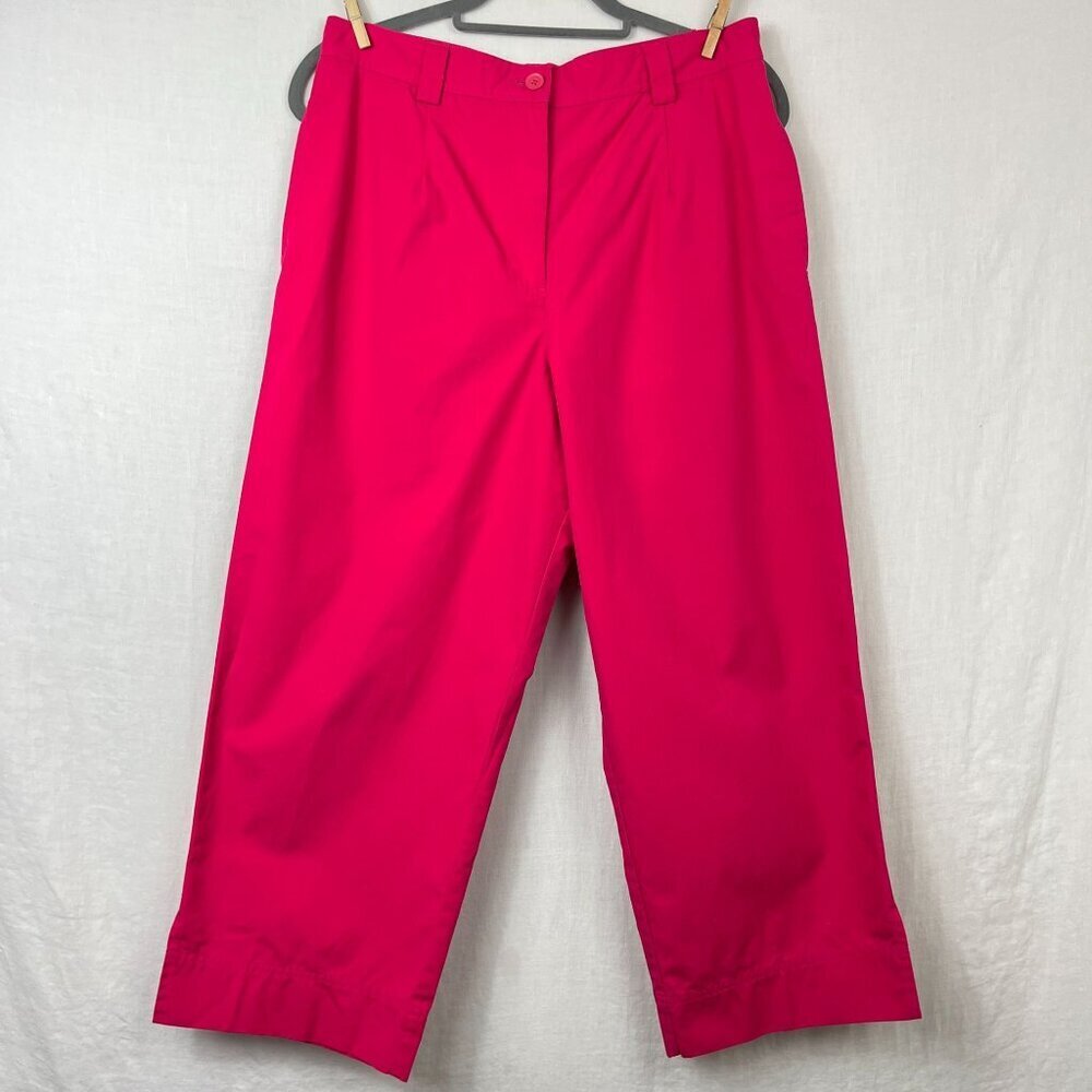 Pendleton Cotton Wide‎ Leg Ankle Pants Womens 12 Pedal Pusher Pink Summer Chinos